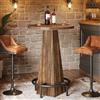 Tribesigns Tavolo da bar, alto 95 cm, rotondo, per bar, sala da pranzo, cucina, marrone rustico (solo tavolo)
