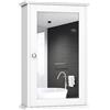 COSTWAY Armadio a Specchio da Bagno a 2 Ripiani, Armadietto Mobiletto per Bagno da Muro, Mensola Regolabile, 34 x 15 x 51cm (Bianco)