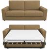 Baldiflex - Divano Letto 3 Posti con Materasso Matrimoniale 160x190 cm Ortopedico, Maragià, Prontoletto RICHIUDIBILE con Rivestimento SFODERABILE e Lavabile, Cammello