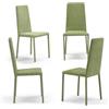 REDÒKASA Set 4 sedie imbottite MADE IN ITALY BETTY PLUS per sala da pranzo, cucina, soggiorno, design moderno, struttura robusta in metallo rivestita, schienale e seduta rivestiti in velluto (4, Verde Lime)
