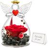 Miofula Rosa Stabilizzata Regalo Donna,Rosa Eterna Angelo Regalo Mamma Nonna Fidanzata, Fiori Stabilizzati Regali Donna Compleanno Anniversario, Rose Stabilizzate Angel Regali Natale Festa della Mamma