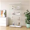 HYNHXBP Vetrina in vetro a 4 ripiani, Vetrinetta Espositiva con 2 Ante e Serratura, Vetrina Soggiorno Moderna, per camera da letto, soggiorno e sala da pranzo, 80,5x36,3x164,3 cm, Bianco