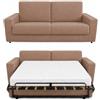 Baldiflex - Divano Letto 2 Posti con Materasso Matrimoniale 140x190 cm Ortopedico, Maragià, Prontoletto RICHIUDIBILE con Rivestimento SFODERABILE e Lavabile, Rosa Antico