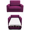 Baldiflex - Divano Letto 2 Posti con Materasso Piazza e Mezzo 120x190 cm Ortopedico, Maragià, Prontoletto RICHIUDIBILE con Rivestimento SFODERABILE e Lavabile, Fucsia