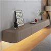 Coubird Mobile TV sospeso con luci LED Mensole TV galleggianti con Ante e Cassetto Moderno Mobile Intrattenimento Deposito Media Console TV per Soggiorno (Cachi,120cm/47in)