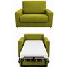 Baldiflex - Divano Letto 2 Posti con Materasso Piazza e Mezzo 120x190 cm Ortopedico, Maragià, Prontoletto RICHIUDIBILE con Rivestimento SFODERABILE e Lavabile, Verde