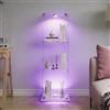 HYNHXBP Vetrine, vetrine in vetro, armadi verticali in vetro, Armadietto con illuminazione a LED, ante e maniglie,adatti per salotti, camere da letto, uffici (Bianco 1-3)