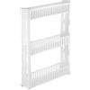 AKITAInk Carrello Salvaspazio, Carrello portaoggetti, Ripiani mobili in plastica, salvaspazio, Organizzazione Perfetta per Cucina, Bagno, e Ufficio BIANCO, 3 RIPIANI 53,5 x 12 x 73 cm