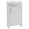 Deftrans - Lavabo con mobile basso, 46,5 x 24,5 x 84 cm, mobile da bagno con mobile basso bianco, 45 cm
