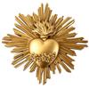 Générique Decorazione da parete Ex-voto Cuore Frisia Floreale, Dorato, 14,5 x 13,5 x 2 cm