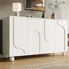 NADEUSAK Credenza moderna, bianca, 70 x 120 cm, per sala da pranzo e soggiorno, con vano portaoggetti, anti-dumping, piano regolabile