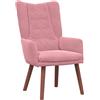 vidaXL poltrona Rosa 63 x 67 x 94 cm Velluto, Poltrona moderna, rivestimento in velluto, sedia comoda per soggiorno, studio, arredo interno alla moda
