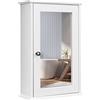 GIANTEX Armadietti a Specchio per Bagno, 2 Ripiani, Montaggio da Parete, Sopra Lavabo, Mobiletto Pensile in Legno con Ante, 34 x 15 x 51 cm, 4 Colori (Bianco)