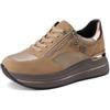 QUEEN HELENA Sneakers Platform Scarpe da Ginnastica con Zeppa Donna X33-20 (Beige, Sistema Taglie Calzature EU, Adulto, Donna, Numero, Media, 36)