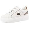 QUEEN HELENA Sneakers in Pelle Scarpe da Ginnastica Donna QH7007 (QH7009 Bianco, Sistema Taglie Calzature EU, Adulto, Donna, Numero, Media, 37)