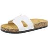 QUEEN HELENA Ciabatte Basse a Fascia Casual Donna R246 (Bianco, Sistema Taglie Calzature EU, Adulto, Donna, Numero, Media, 36)