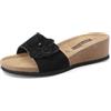 QUEEN HELENA Ciabatte a Fascia con Zeppa Leggere Comode Donna X32-207 (Marrone, Sistema Taglie Calzature EU, Adulto, Donna, Numero, Media, 36)