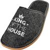 APREGGIO - Pantofole in feltro da uomo - 'King of the House', comode e calde, suola antiscivolo - Realizzate a mano (Nero, 45)