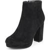 QUEEN HELENA Tronchetti con Plateau Stivaletti con Tacco Stivali Bassi Donna ZM9210 (Nero, Sistema Taglie Calzature EU, Adulto, Donna, Numero, Media, 35)