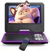 Wolfang - Lettore DVD portatile da 9,5 pollici per bambini e viaggi in auto con schermo HD girevole da 7,5 pollici, durata della batteria 4-6 ore, senza restrizioni regionali, altoparlante stereo