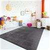 TT Home Tappeto Stanza Bambini Lavabile Moderno Pastello Monocromatico Antiscivolo Soft, Colore:Antracite, Dimensione:80x150 cm