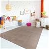 TT Home Tappeto Stanza Bambini Lavabile Moderno Pastello Monocromatico Antiscivolo Soft, Colore:Taupe, Dimensione:80 cm tondo