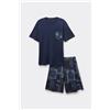 Tezenis Pigiama Corto In Cotone Bandana Uomo Blu