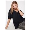 Tezenis Maglia Blusa Manica Corta In Tela Viscosa Donna Nero
