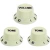 QUARKZMAN 3Pz Manopole Metriche A Forma Di Campana Top Hat Verde Menta Nero | Set Di Manopole, Per Chitarra 1 Volume 2 Tonelli Per Potenziometri A Albero Diviso, Per Chitarra Elettrica Bass
