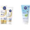 NIVEA SUN Luminous630 Crema Solare Viso SPF 50+ 40 ml, Protezione solare anti-macchia in fluido leggero, Non comedogenica + NIVEA SUN Siero Doposole 100 ml, Idratante e rigenerante per viso e corpo