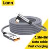 Lann Cavo di ricarica rapido USB C a gomito tipo C 6A Cavo di ricarica per estensione del telefono da 3 m 5 m per fotocamera Samsung Huawei Xiaomi Oppo OnePlus VR