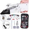 NONE Macchina da cucire portatile manuale portatile senza corda elettrica costruzione rapida forniture di abbigliamento fai da te artigianato artistico giardino di casa Mini