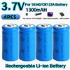 koonenda 1-20PCS 3.7V 1300mAh 16340 CR123A Li-Ion batterie ricaricabili e per torcia a LED penna laser per 16340 CR123A batteria