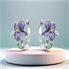 NONE Orecchini in Argento Sterling 925 Serie Fiori e Piante, Iris Viola, Regalo Raffinato per Matrimoni e Feste, Gioielli di Moda per Signore