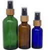NONE 1X 5x Bottiglia spray in vetro ambrato blu verde 5ml-100ml Tappi spruzzatori a nebbia fine in bambù naturale Atomizzatore Bottiglia di olio di profumo riempita