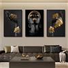 NONE Argento Colore oro Donne africane Ritratto Pittura artistica Stampa su tela Poster Immagine scandinava di arte della parete per la decorazione del soggiorno