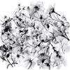 NONE 50 adesivi PET impermeabili con fiori naturali in bianco e nero, estetica per album fai da te, custodia per telefono, decorazioni artistiche per piante per auto
