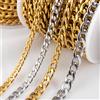 NONE Catene portacavi a maglia cubana in acciaio inossidabile da 1 metro 2 metri 3-7mm per collana fai da te braccialetto cavigliera creazione di gioielli accessorio