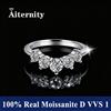 AITERNITY Anelli di fila Moissanite di moda a forma di V D VVS1 per donna Anello di gioielli in argento sterling 925 regalo Anello di diamanti Moissanite da donna