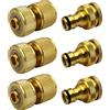 NONE Set di connettori per tubi flessibili in alluminio standard UE da 2/4/6 pezzi - Raccordo per rubinetto da 1/2'' e 3/4'' + attacco rapido da 1/2'' (13-16mm) per tubi da giardino