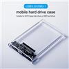 WALRAM Custodia per HDD Custodia per disco rigido esterno SATA SSD da 2,5 con velocità di trasferimento da USB 3.0 a tipo C da 5 Gbps Scatole per dischi rigidi trasparenti senza attrezzi