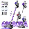 Vortisys Aspirapolvere Senza Fili 60KPA, Aspirapolvere a Bastone Leggero con Spazzola LED, Rullo Anti-Groviglio, Montaggio a Parete, per Pavimenti Duri