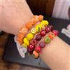 NONE Nuovo Braccialetto Estivo in Resina con Frutta Stile Dopamina, con Perline a Forma di Mela, Limone, Mirtillo, Arancia, Gioielli da Mano Carini per Ragazze 0108