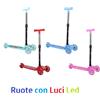 NONE Monopattino 3 Ruote per Bambini 3+, Manubrio Regolabile in 4 Altezze, Ruote LED, 4 Colori, Max 20 kg