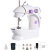 NONE Macchina da cucire elettrica mini domestica 202A, doppio filo, 2 velocità, con pedale, funzione di cucitura semplice, design portatile, UE