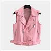 Fatto a mano Barbie rosa invernale donna elegante gilet pelle di agnello fantasia gilet ca...