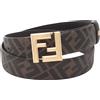 FENDI Cintura con fibbia logo FENDI FF 7C0541ASIWF1S9U95 pelle marrone NUOVA donna