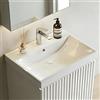 NUESTRA VIDA Lavabo da Incasso Moderno, Ceramica Bianca 61×46×16,5 cm, Design Compatto con Foro e Troppopieno, Facile da Pulire