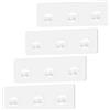 SUBTAVIK 4 Pezzi Ganci Adesivi di Ricambio per Mensola Doccia | Ganci Adesivi Trasparenti per Bagno, Cucina e Mensola Angolare (7x26cm)