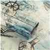 Lependor Rotolo di carta da parete rimovibile autoadesiva stampata decorativa per ripiano e cassetti, 0,45 x 10m, Mappa Nautica